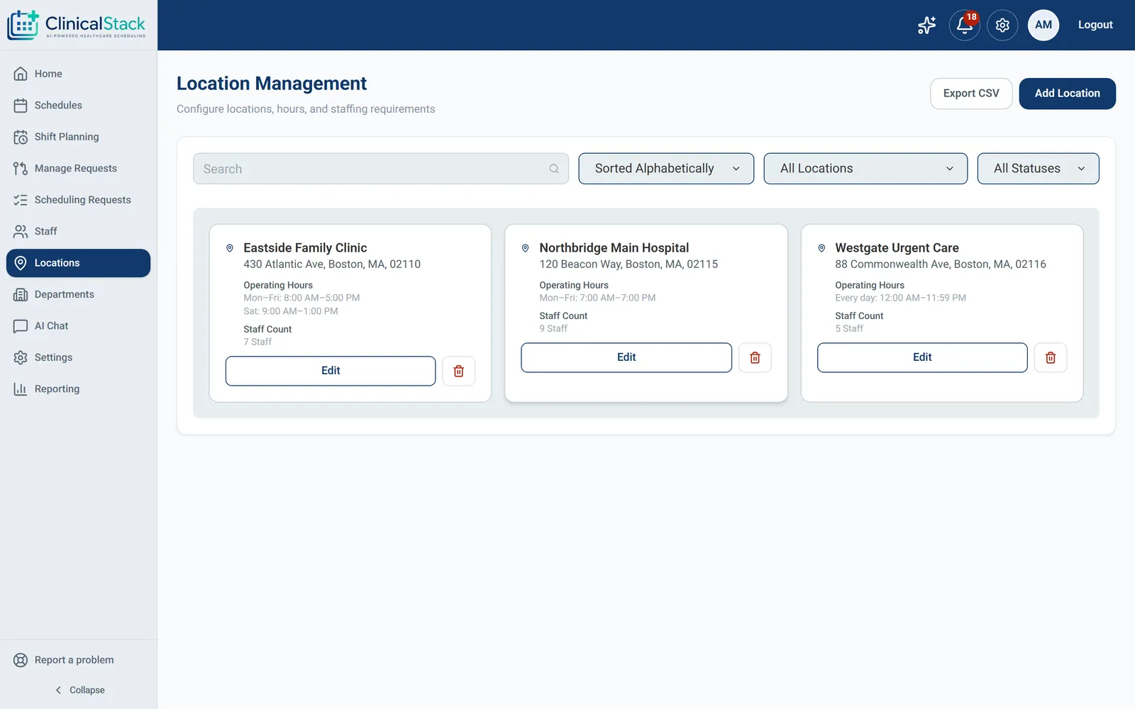 Multi-location management