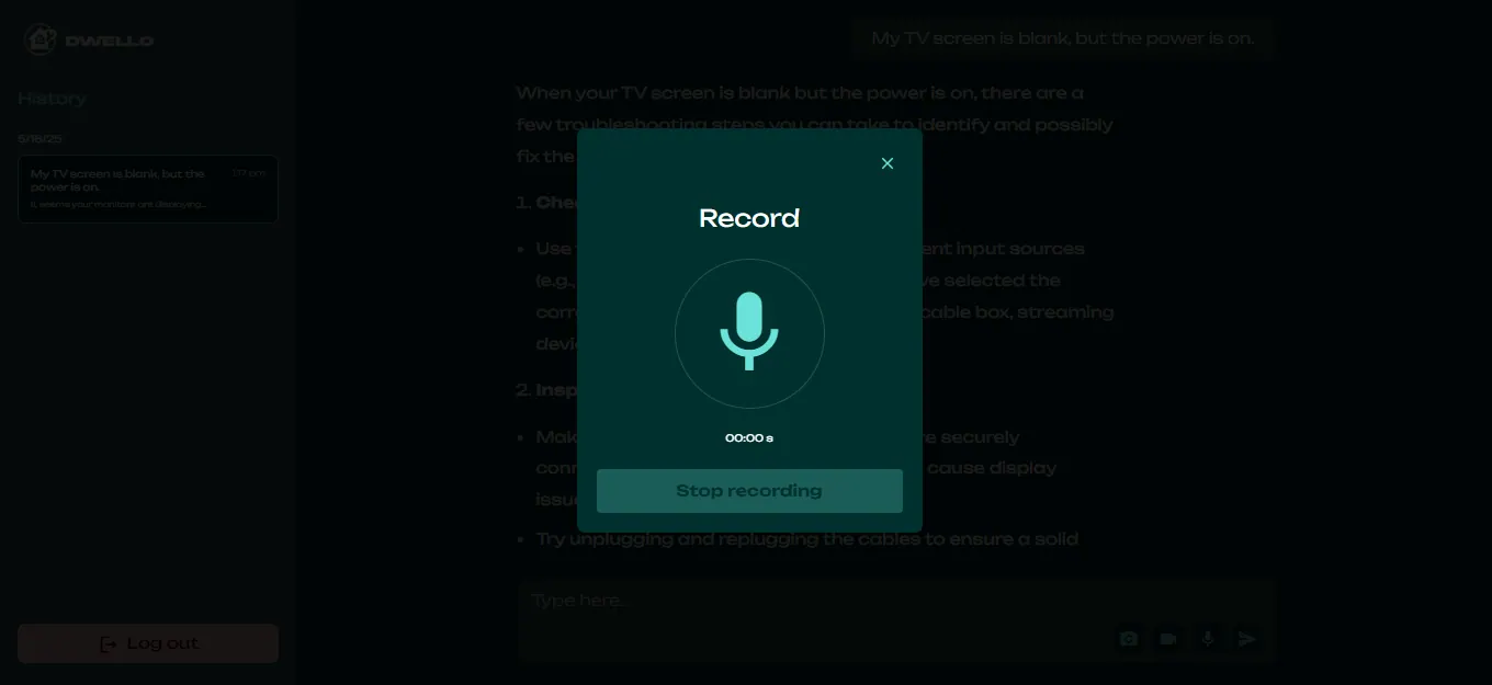 Voice recording dialog