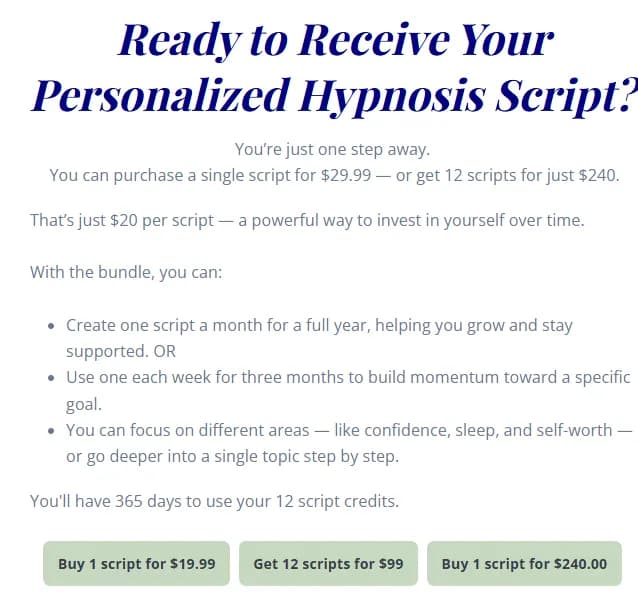 Pricing and Stripe checkout step