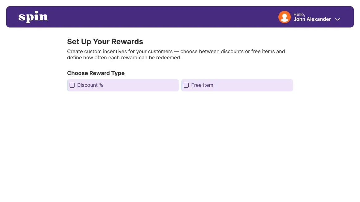 Reward setup for the prize wheel