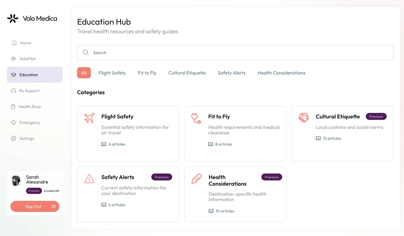 Travel health education library